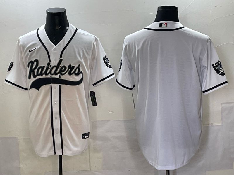Men 2025 Nike Oakland Raiders Blank White Joint Name  Limited NFL Jersey style 041->oakland raiders->NFL Jersey